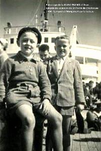 COLO JEUNE FRANCE 1954 X Larrazet et Montgobert sur le bateau